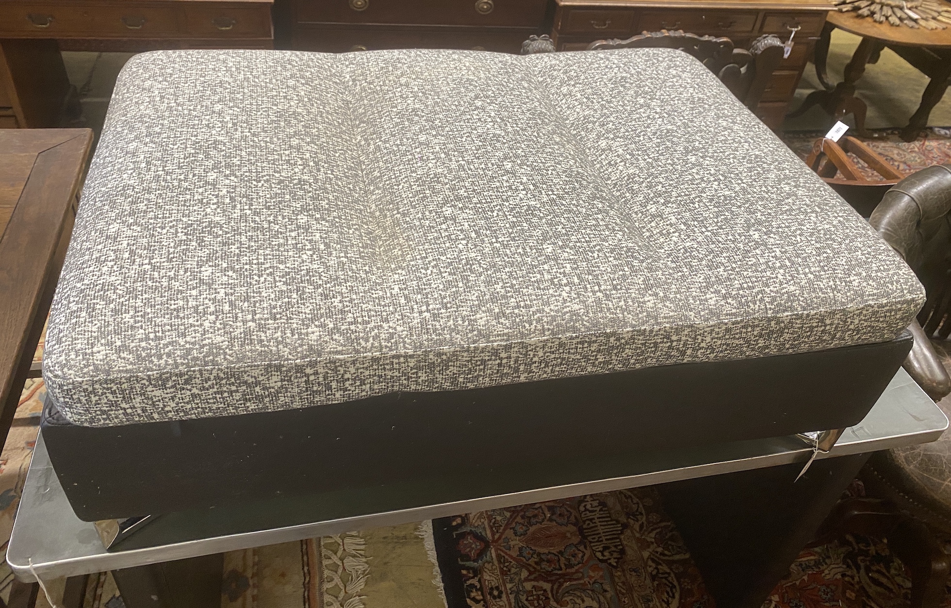 A Ligne Roset contemporary rectangular footstool, length 114cm, depth 77cm, height 37cm